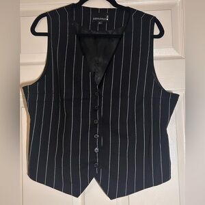 Broadway Women’s   Black Pinstripe Vest